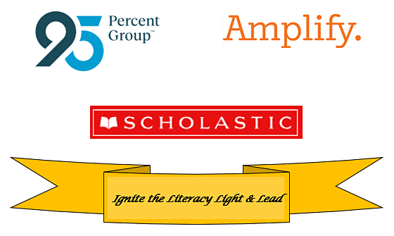 Our 2025 Sponsors: 95 Percent Group, Amplify, Scholastic.